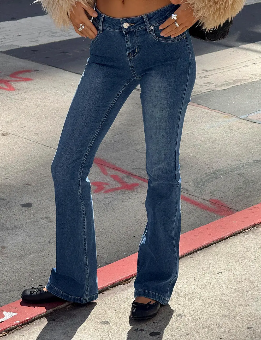 Bethany Low Rise Bootleg Jeans Mid Wash