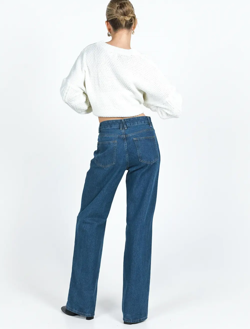 Top Model Low Rise Straight Leg Jeans Dark Denim