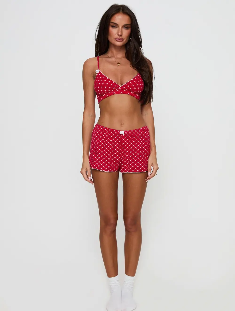 Slumber Pointelle Sleep Bralette Red