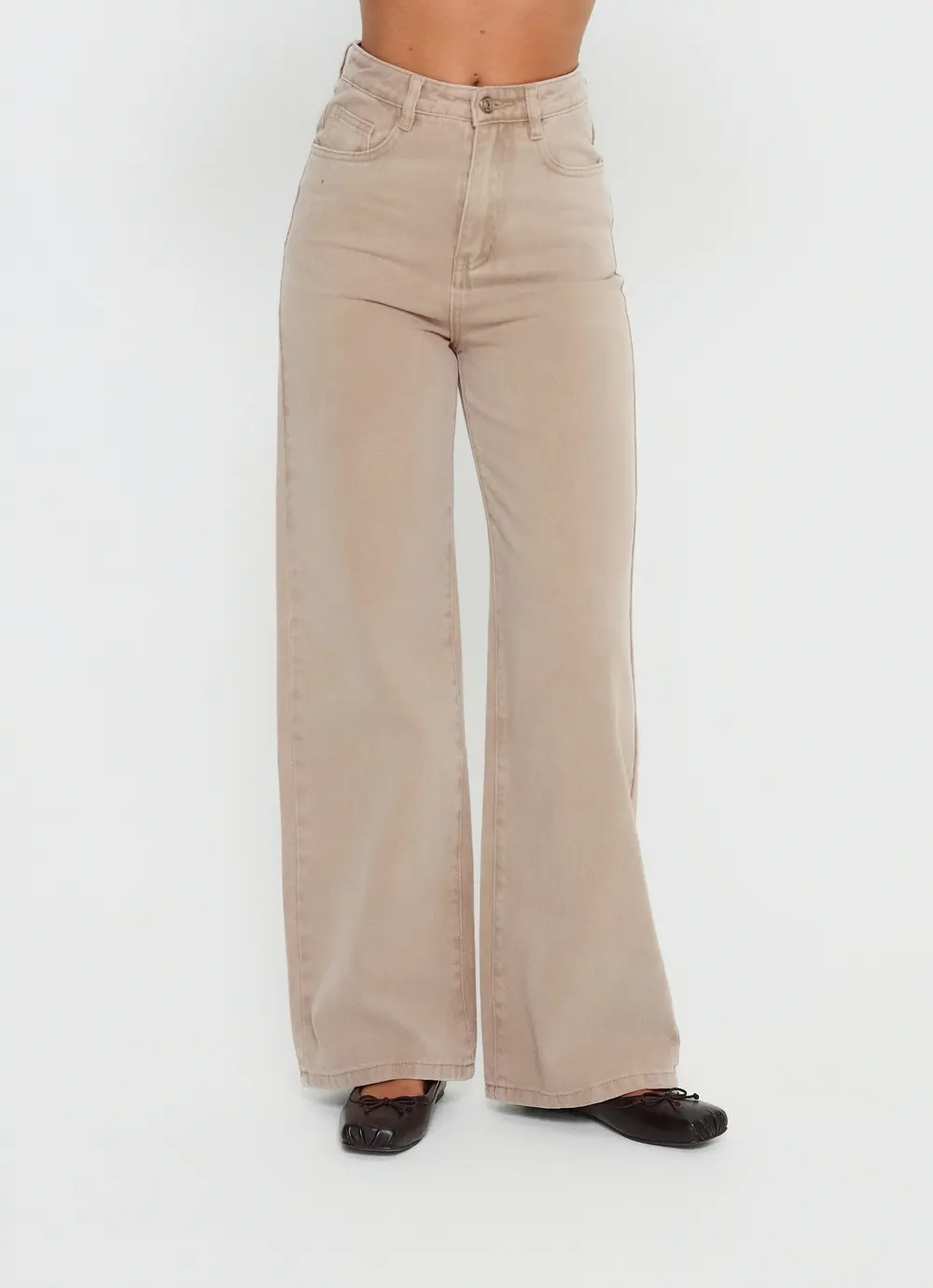 Nicolo High Rise Straight Leg Jeans Concrete