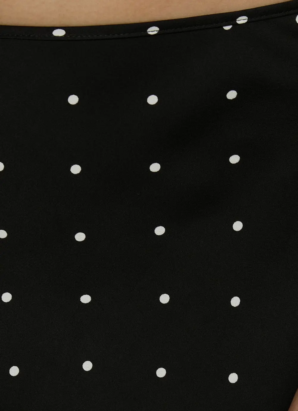 Idette Lace Asymmetrical Mini Skirt Black Polka Dot