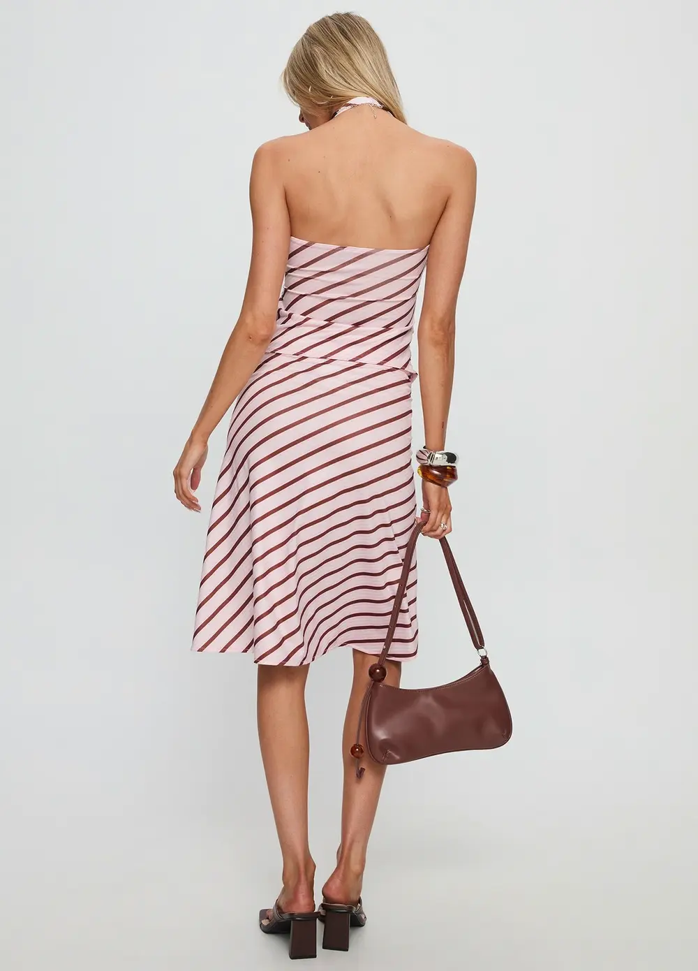 Esmeray Midi Skirt Pink Stripe