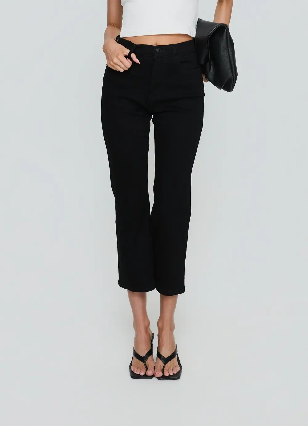 Cindee High Rise Cropped Jeans Jet Black