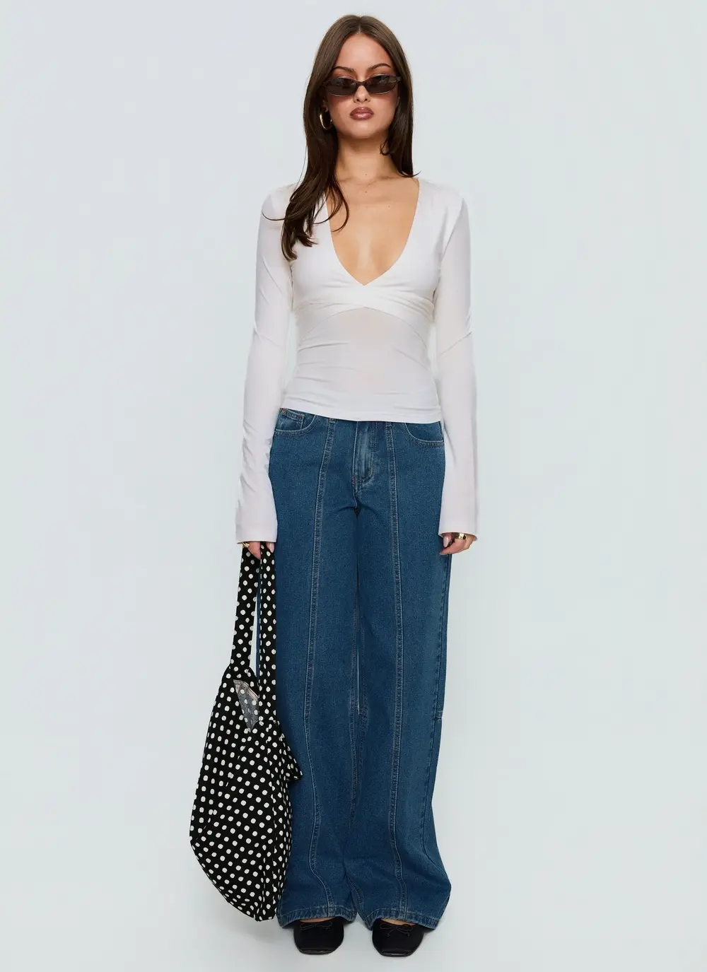 Lando Low Rise Straight Leg Jeans Mid Blue Wash