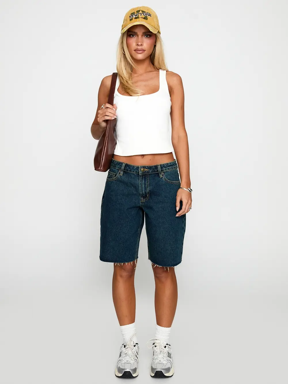 Cult Classic Longline Denim Shorts Vintage Wash