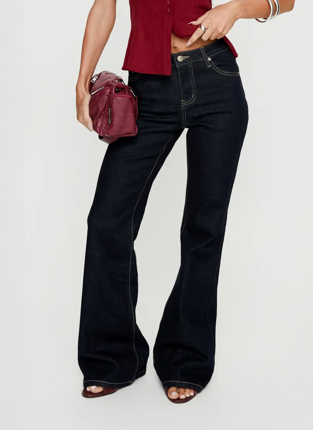 Magic Mirror Mid Rise Bootleg Jeans Raw Indigo