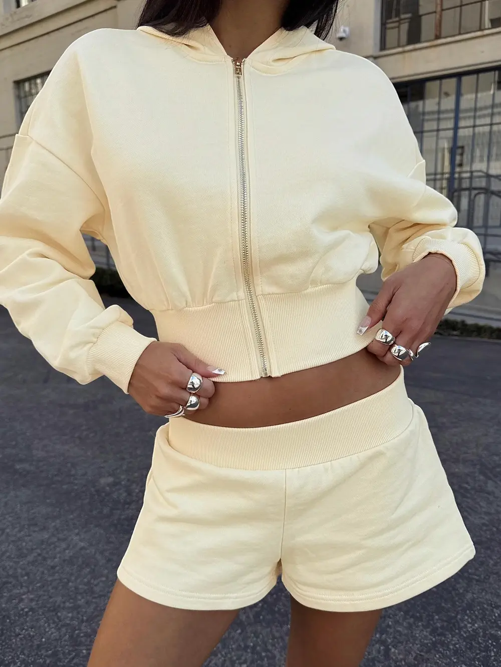 Daybreak Rib Waist Shorts Buttercream