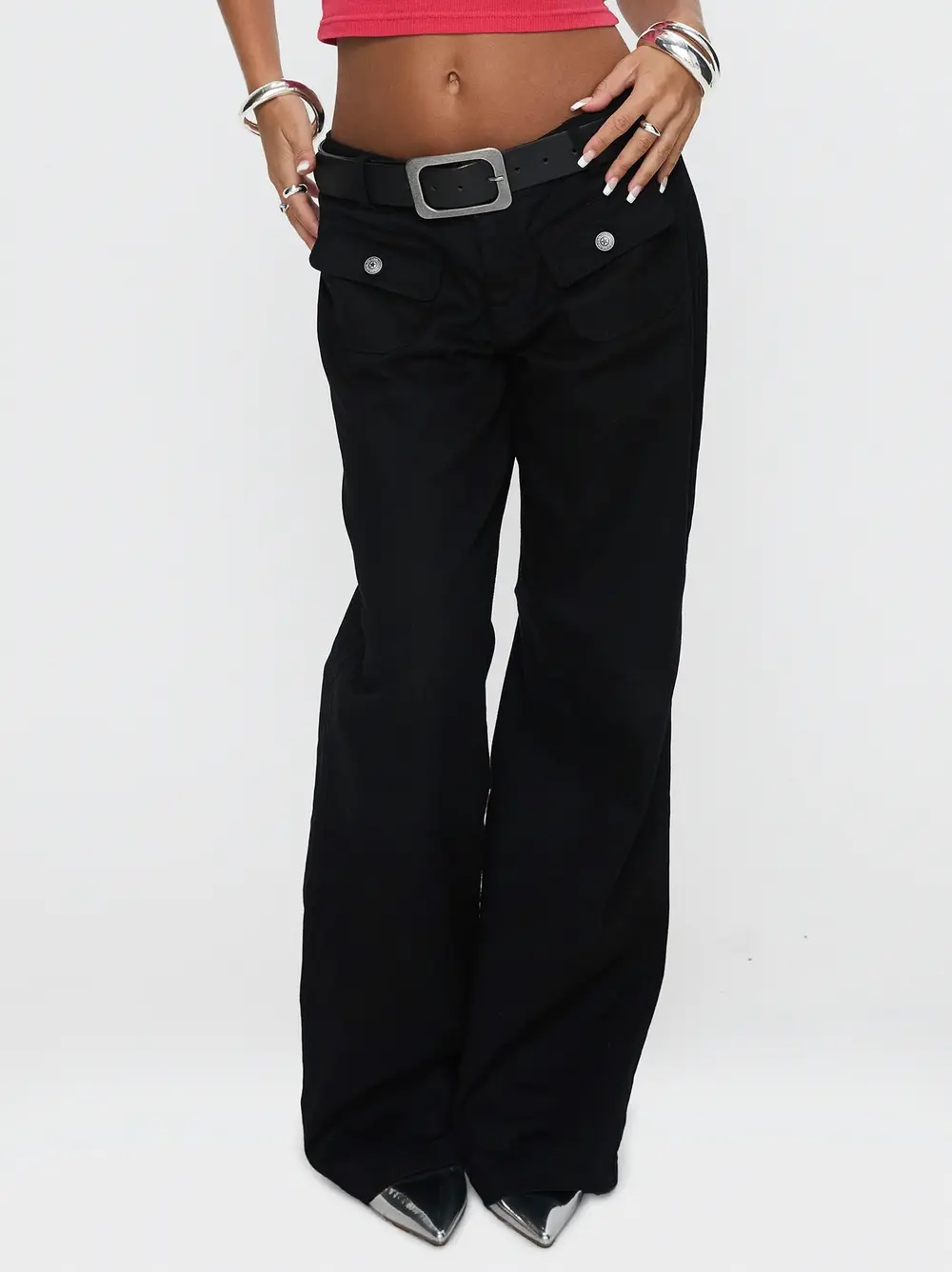 Benicale Low Rise Cargo Pants Black