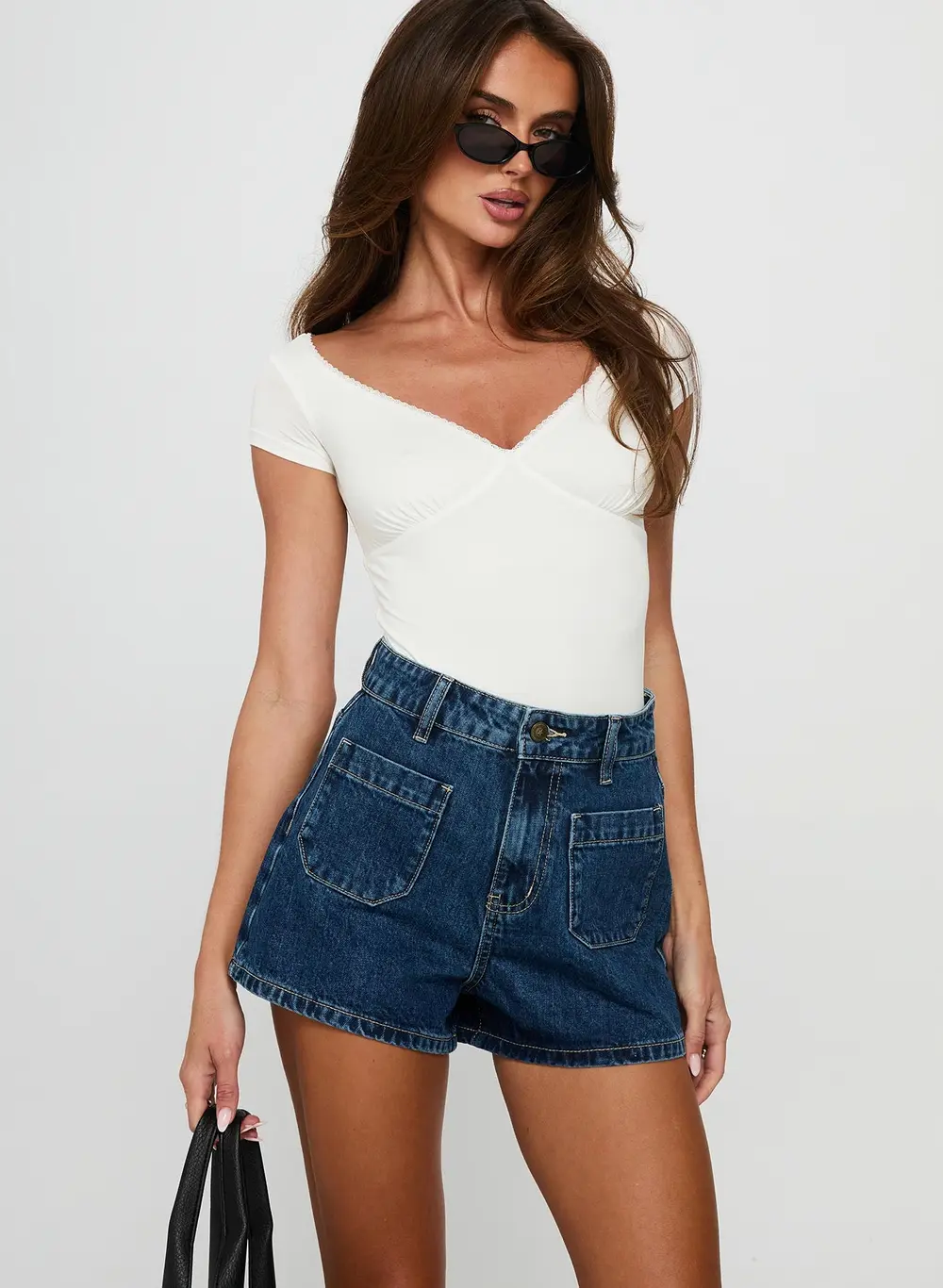 Take My Breath Denim Shorts Blue