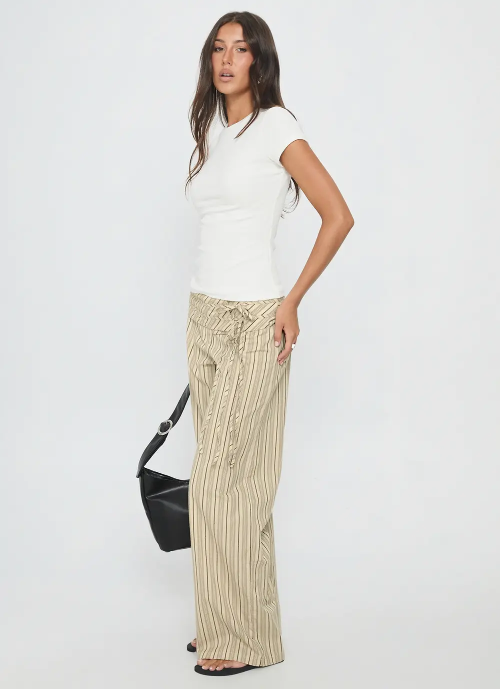 Seneca Wrap Pant Beige Stripe