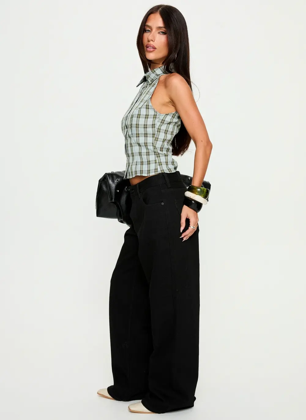 Serenitia Mid Rise Relaxed Jeans Jet Black