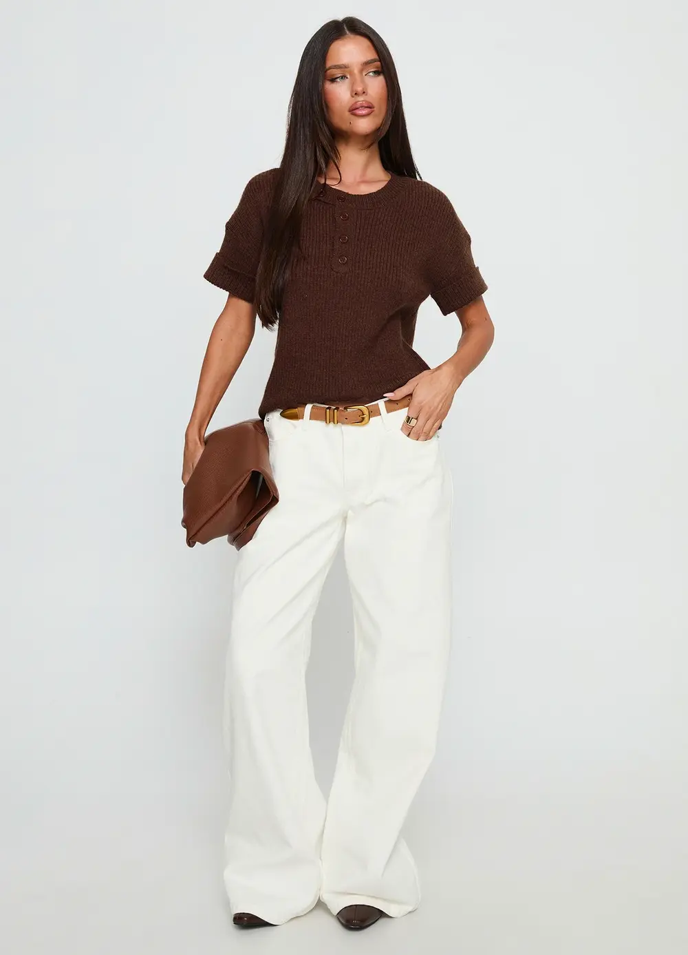 Ramos Low Rise Wide Leg Jeans White