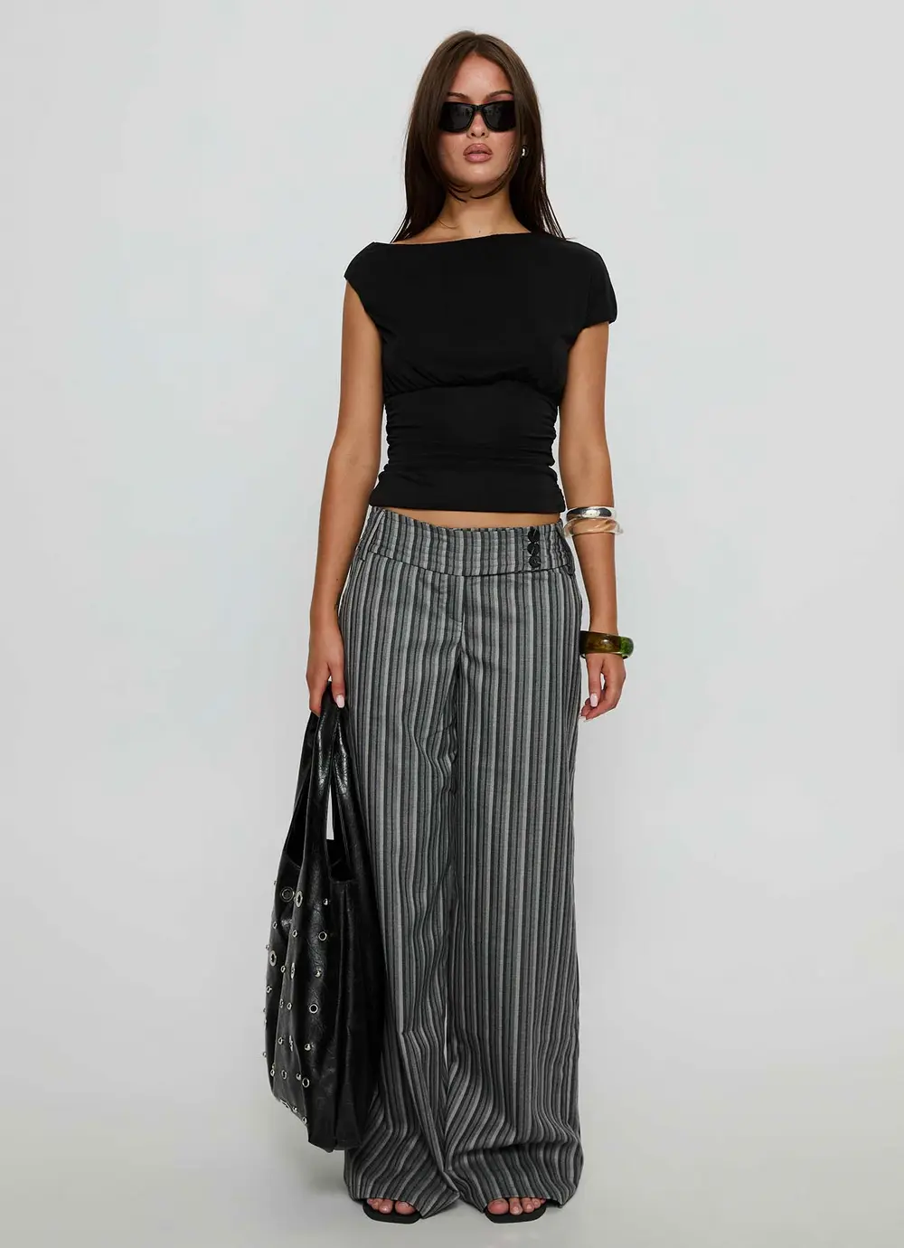 Cedars Low Rise Pant Grey Stripe