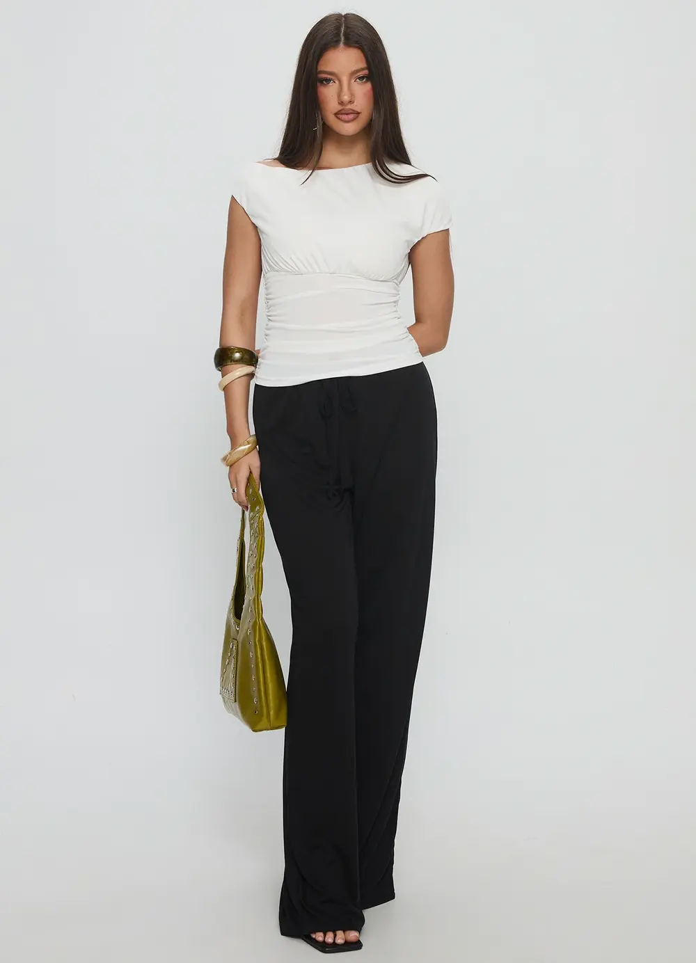 Gavrielle Jersey Wide Leg Pants Black