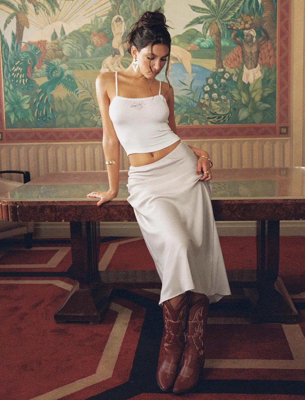 Haley Maxi Skirt Champagne