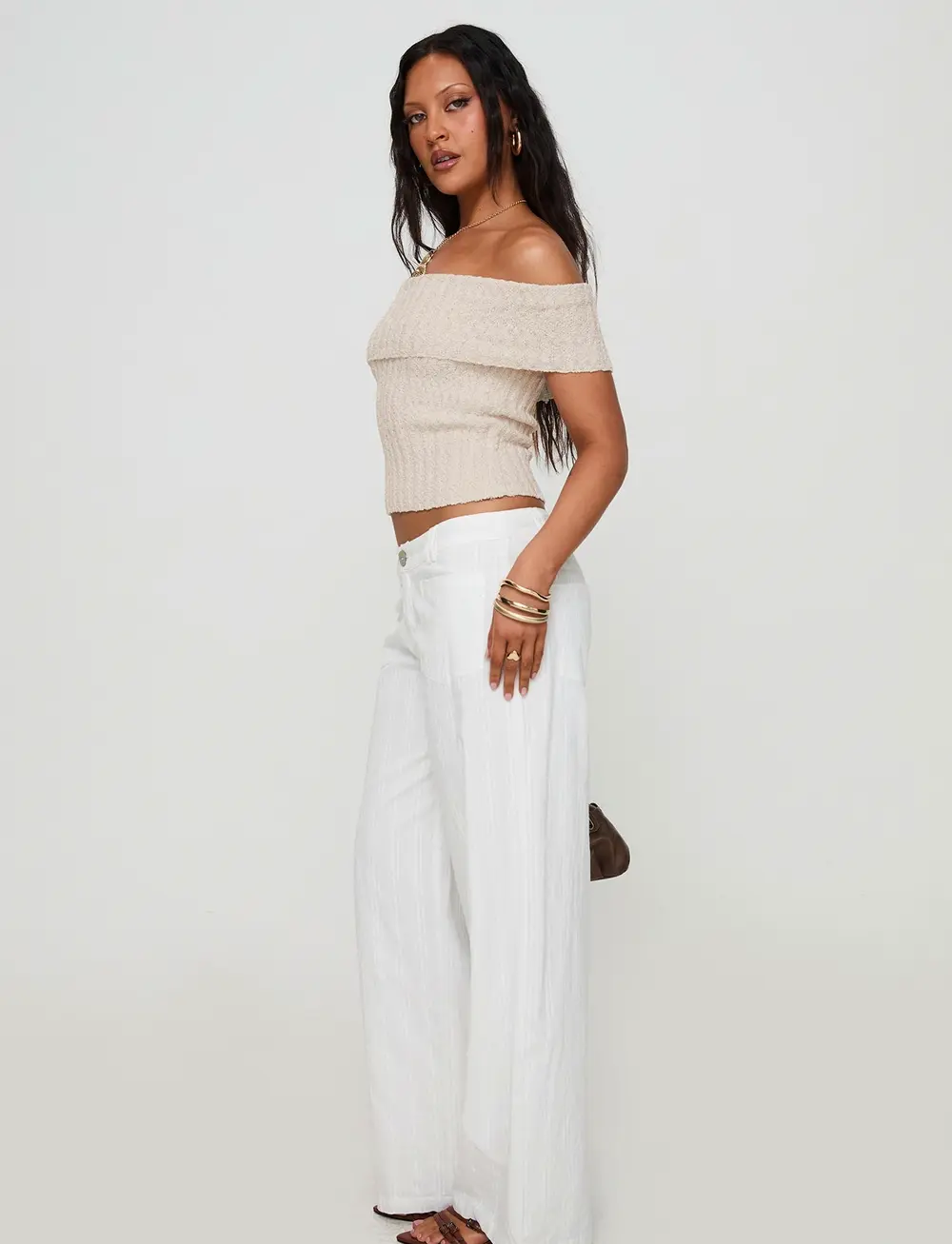 Vendi Low Rise Pant White