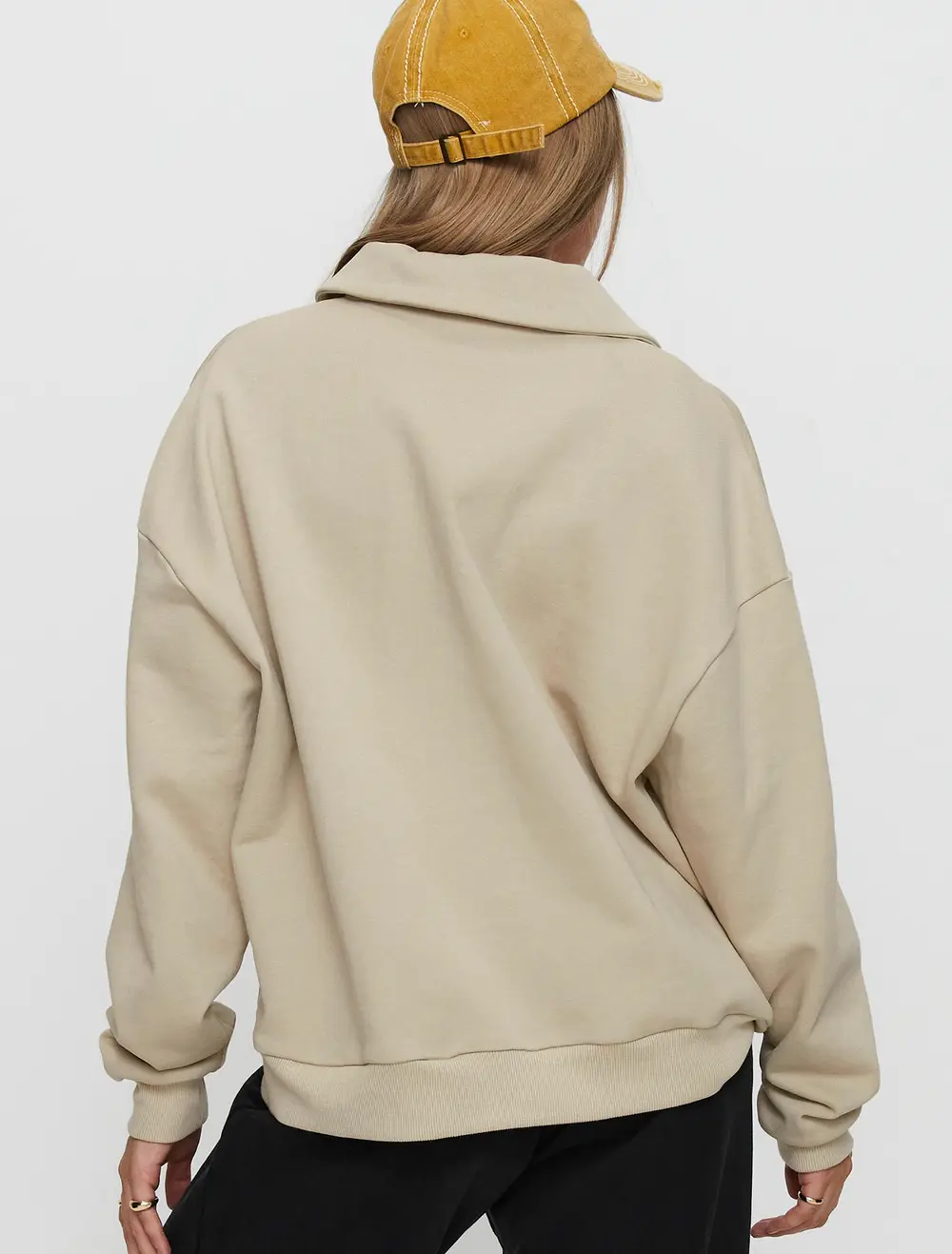 Back Around Collared Fleece Jumper Oat