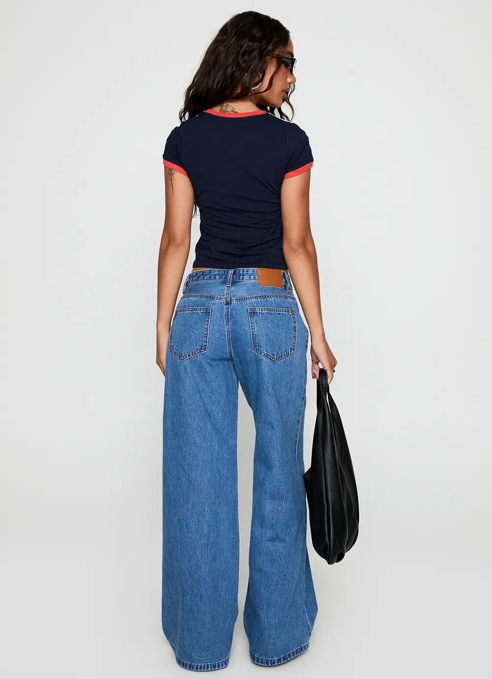 Supercut Low Rise Baggy Pleat Jeans Mid Blue