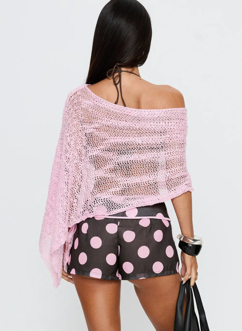 Yselle Micro Shorts Pink / Brown Polka Dot