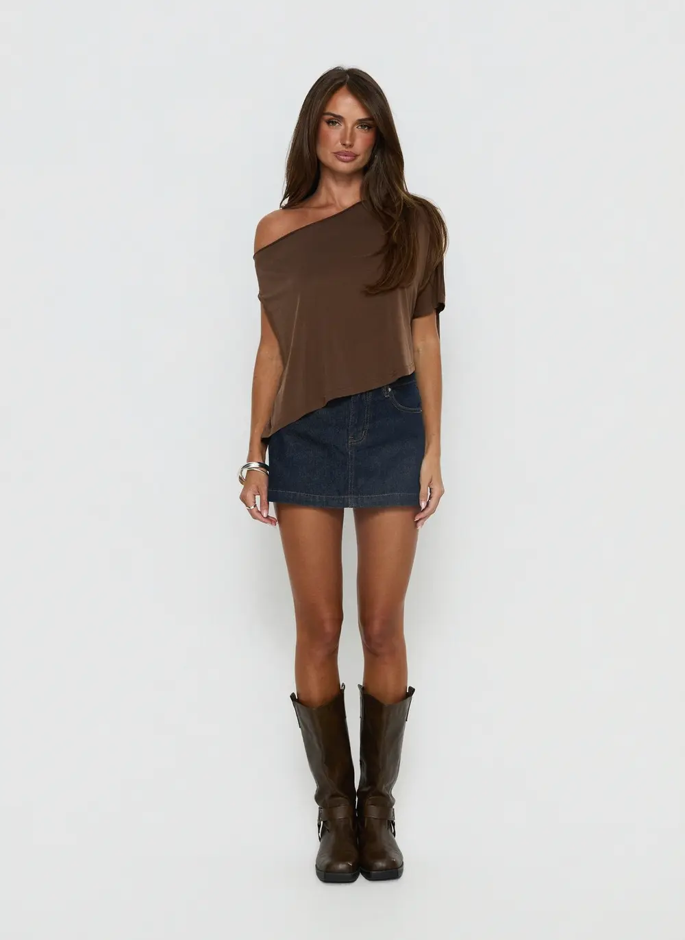 Nicolina Low Rise Denim Mini Skirt Raw Denim