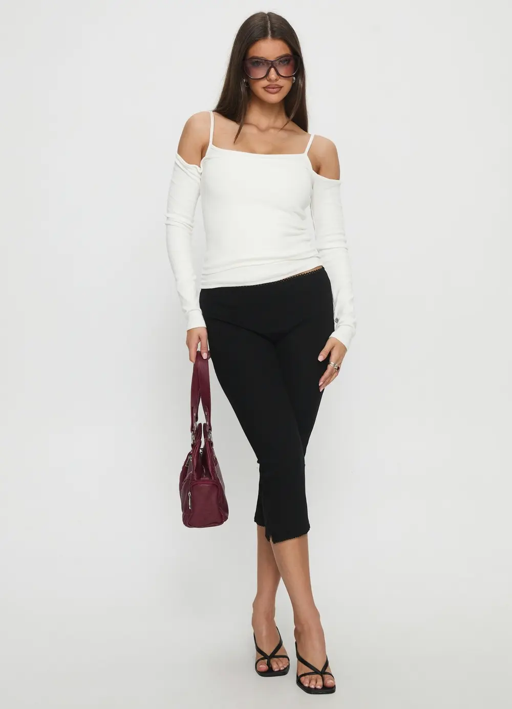 Baseline Rib Capri Pants Black