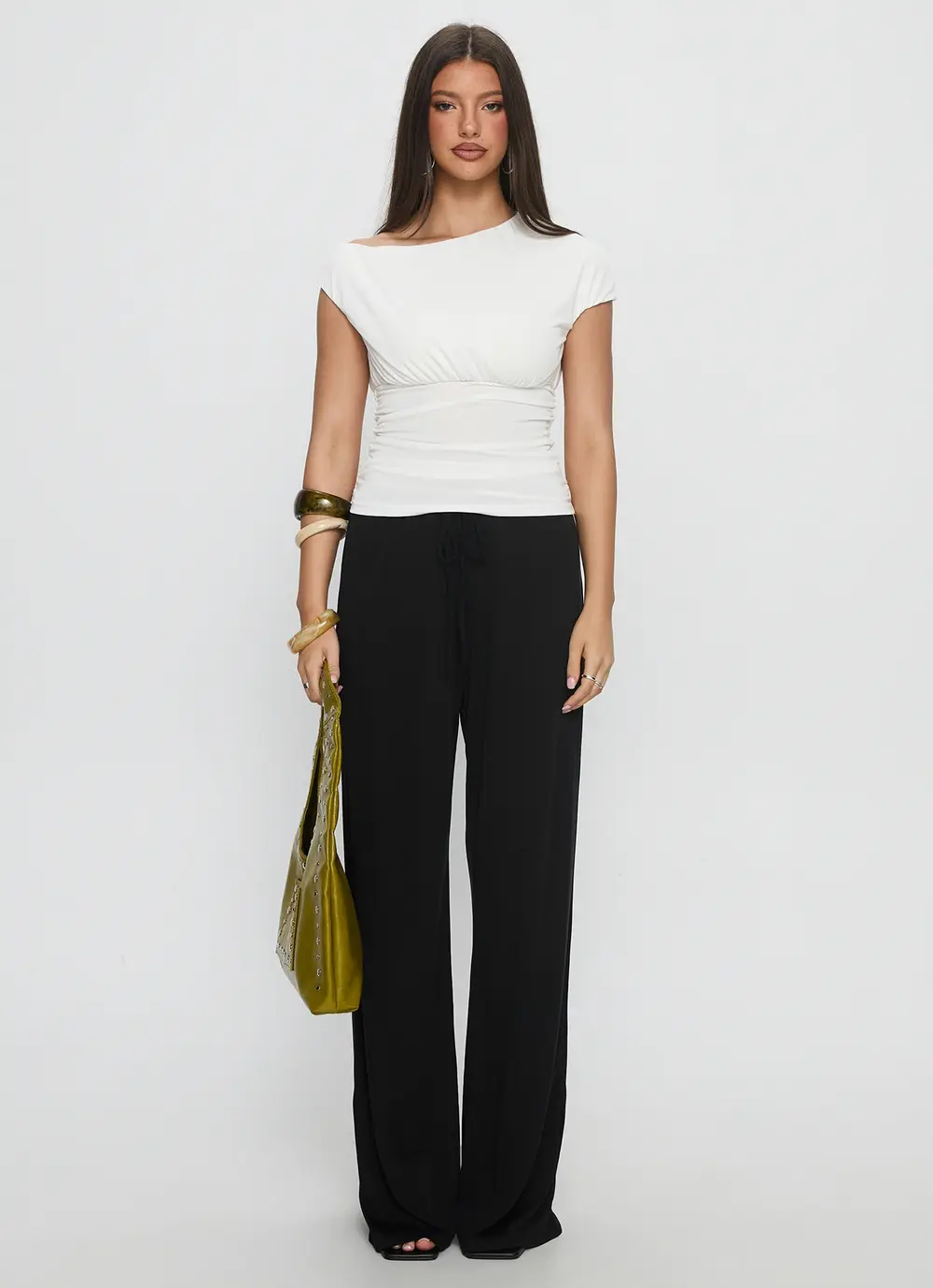 Gavrielle Jersey Wide Leg Pants Black