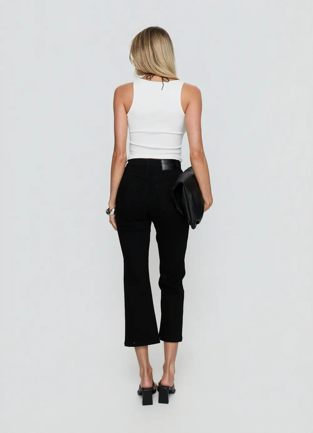Cindee High Rise Cropped Jeans Jet Black