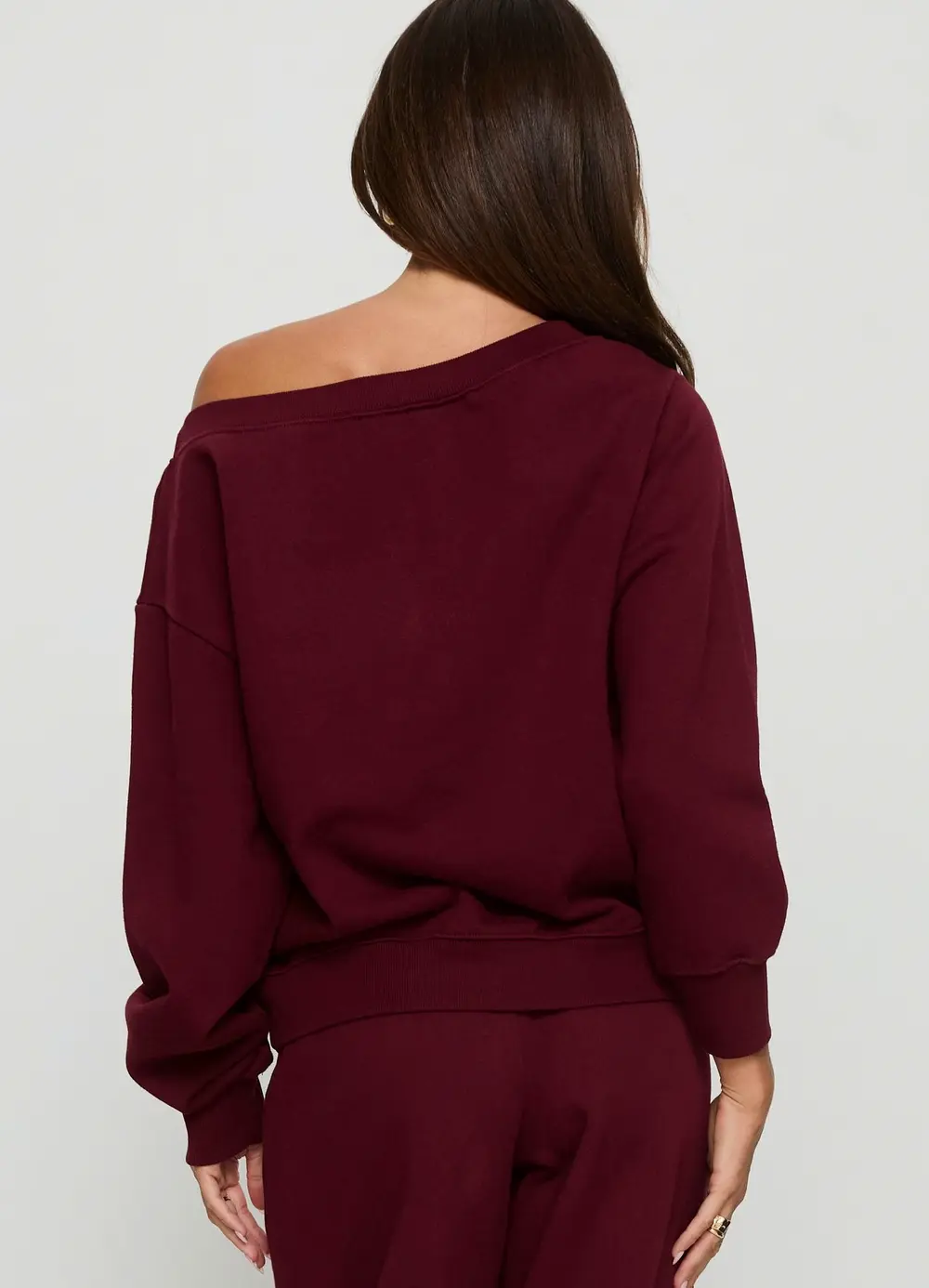 Wellness Off the Shoulder Jumper Currant