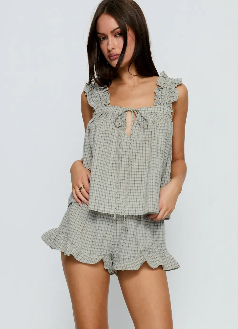 Santabelle Frill Shorts Check