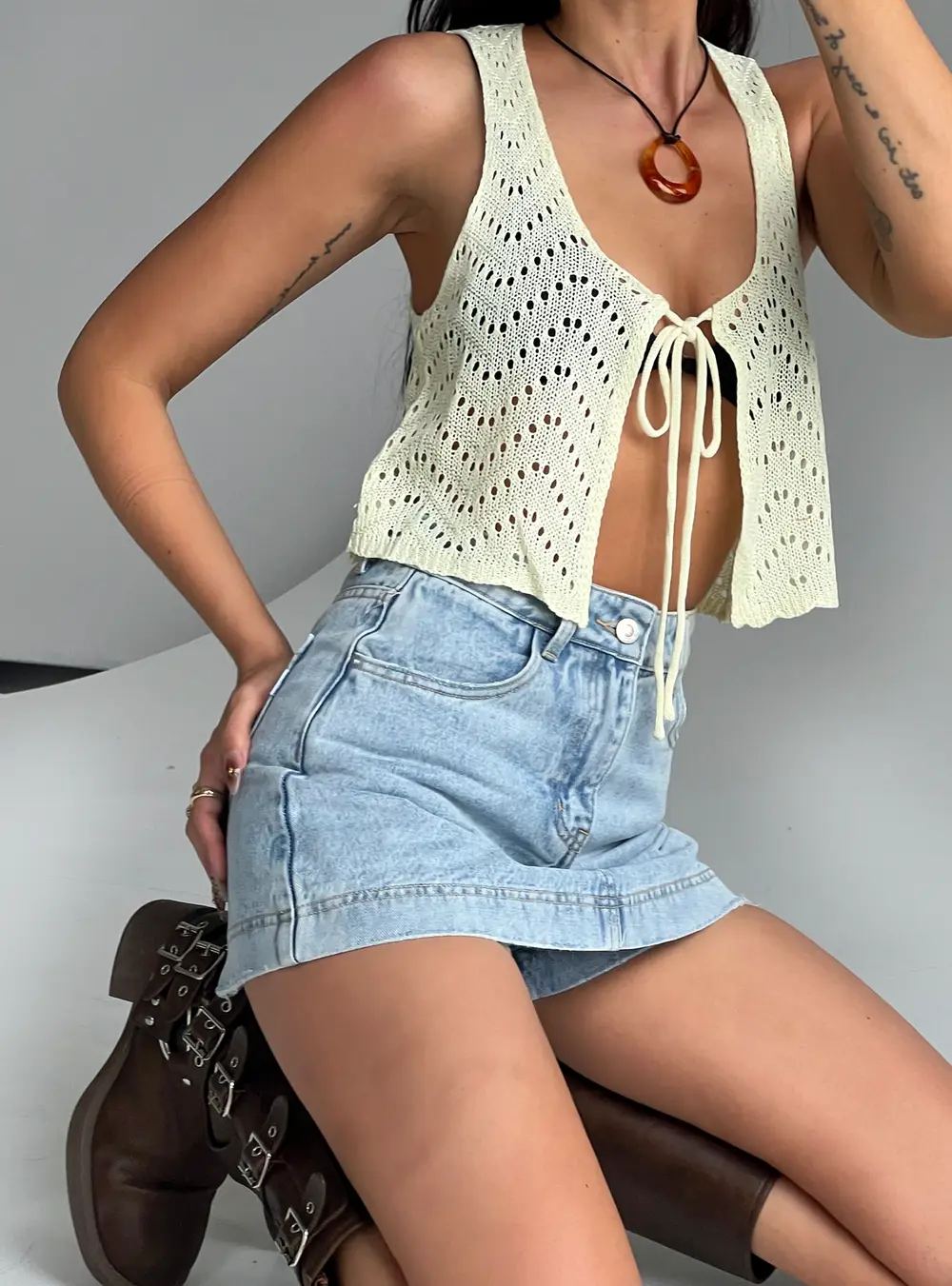 Heuston Skort Denim Lower Impact