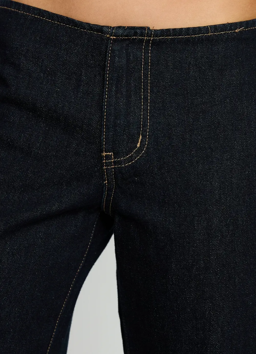 Buenos No Waist Low Rise Straight Leg Jeans Raw Denim