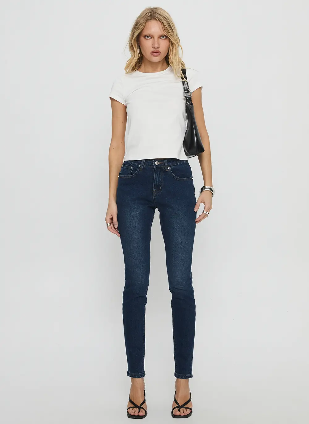 Illyssa Mid Rise Skinny Jeans Mid Blue Wash