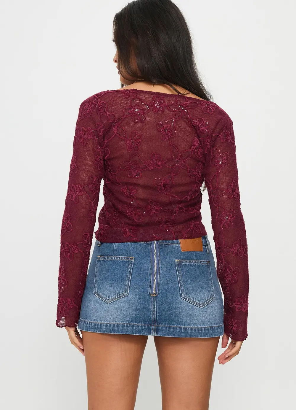 Darbi Denim Mini Skort Mid Blue