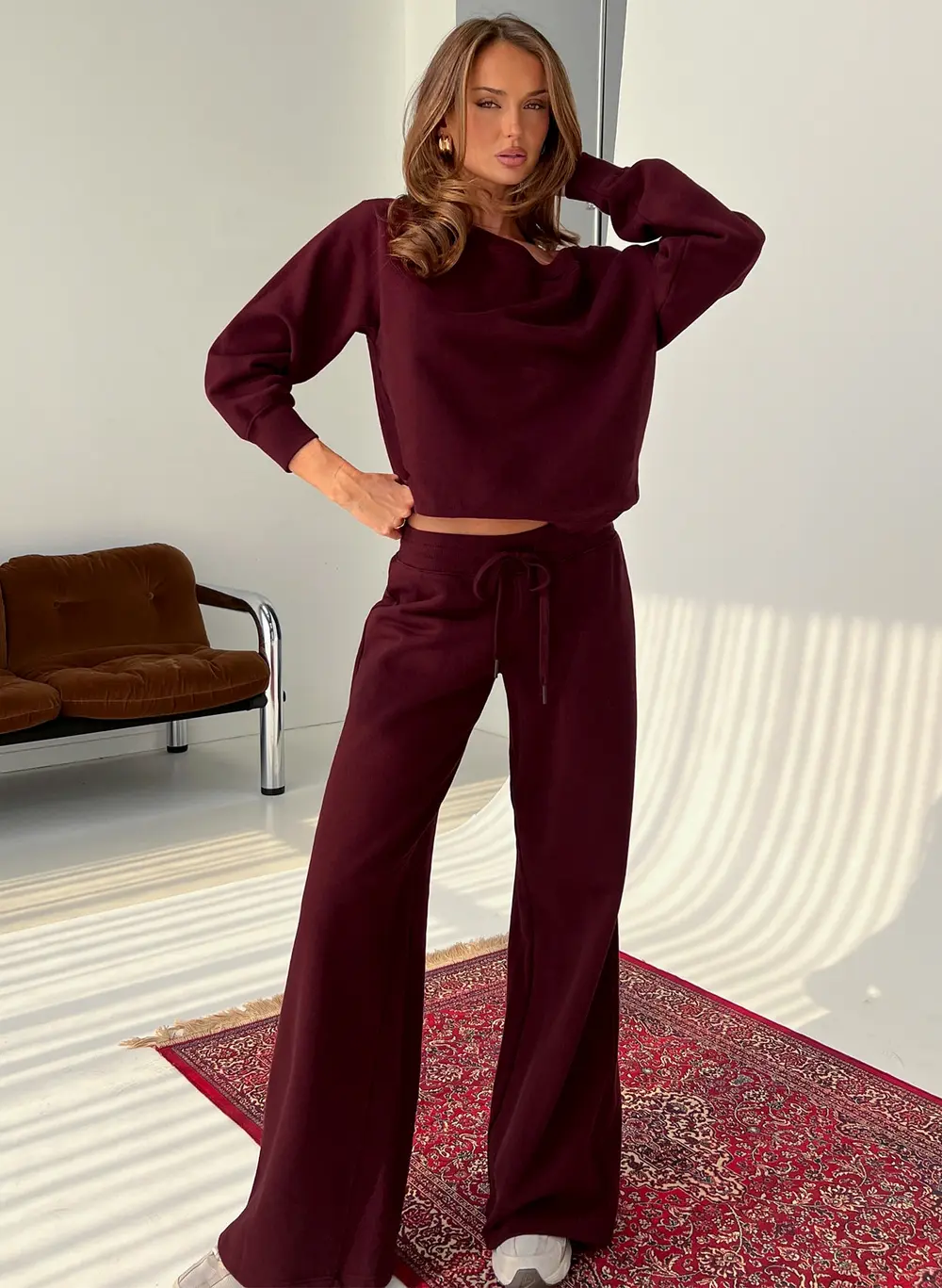 Wellness Off the Shoulder Jumper Currant