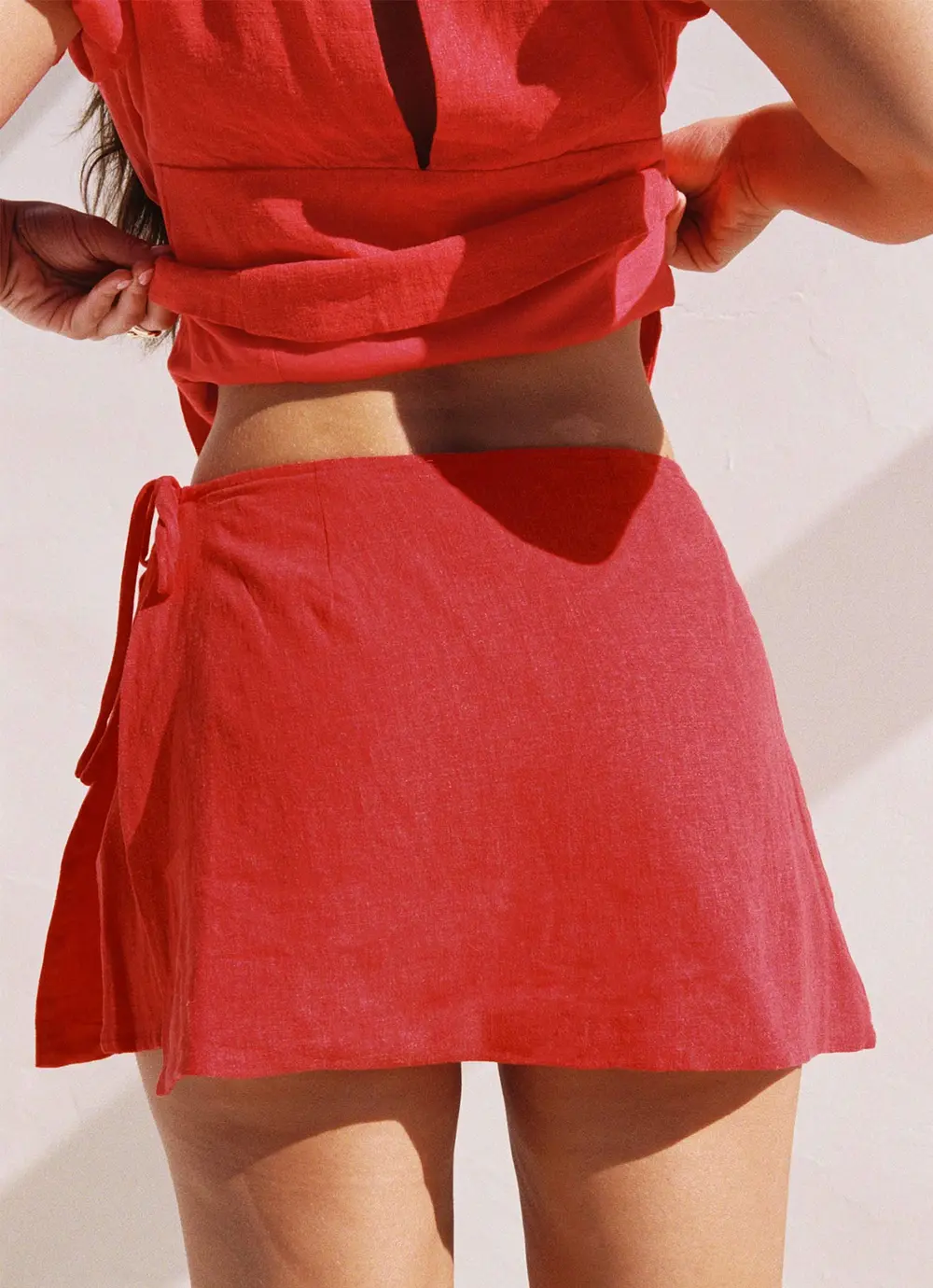 Gulliver Tie Side Mini Skort Red