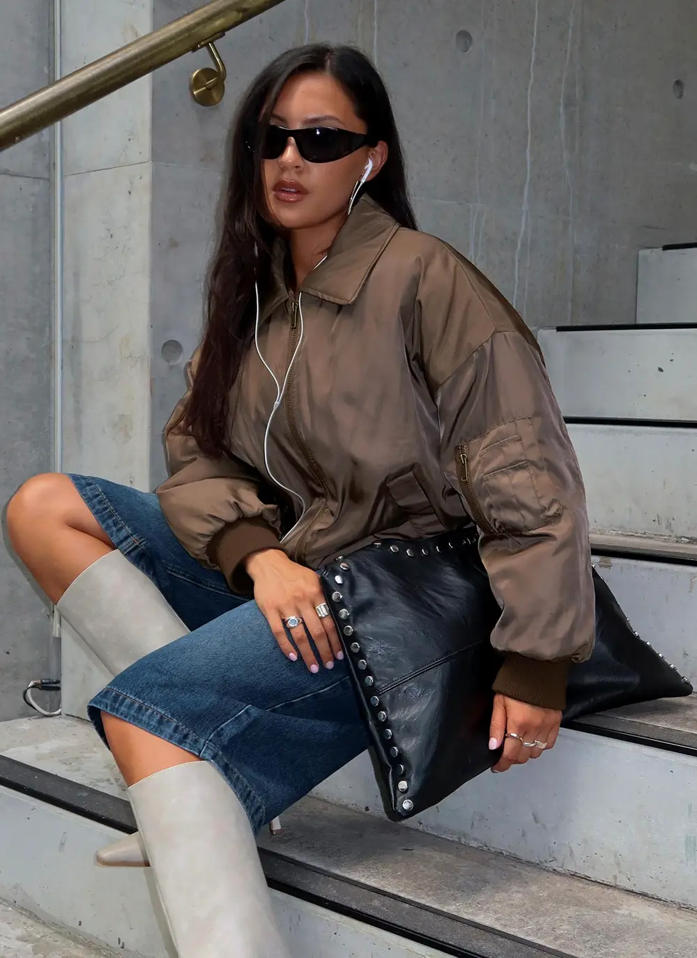 Say Less Bomber Jacket Dark Brown