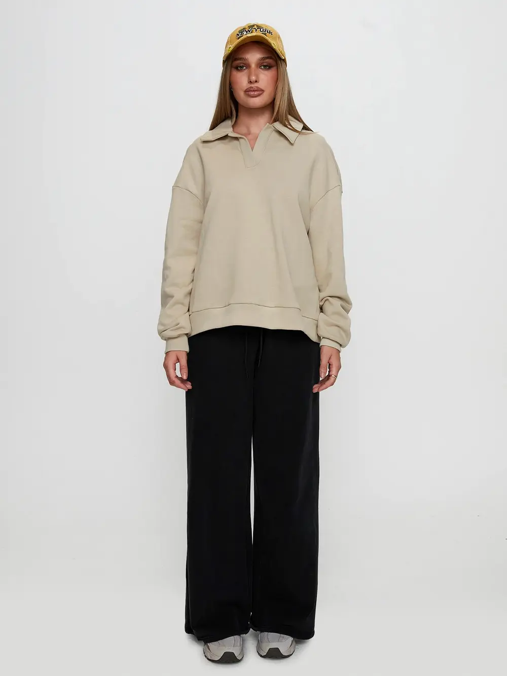 Back Around Collared Fleece Jumper Oat