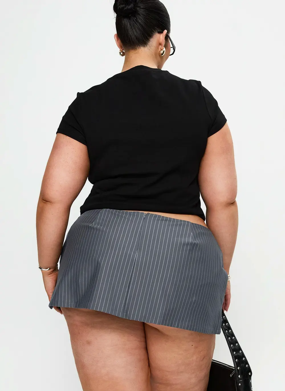Can't Sleep Skort Charcoal Stripe Curve