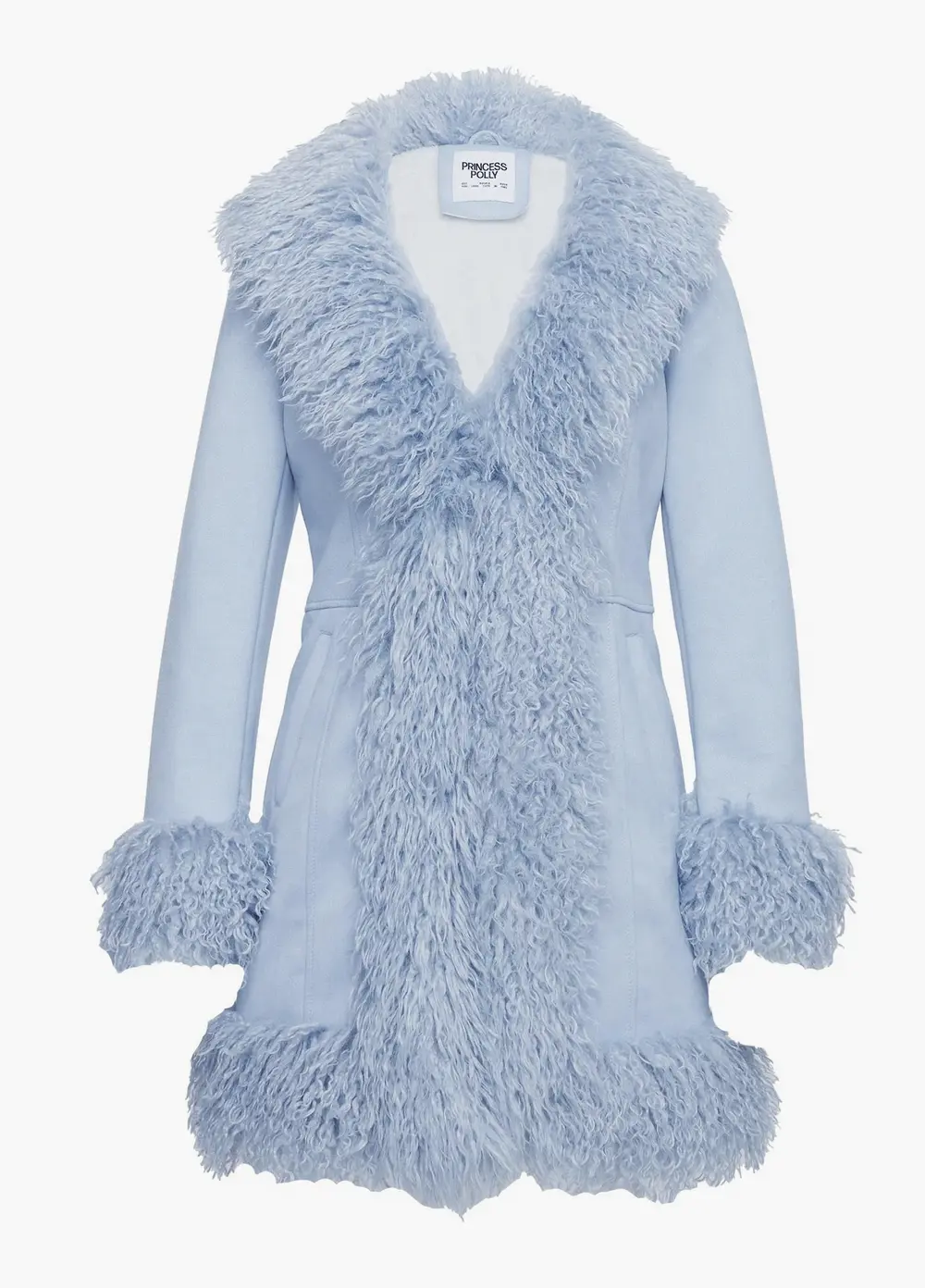 Josefina Faux Fur Detail Jacket Blue