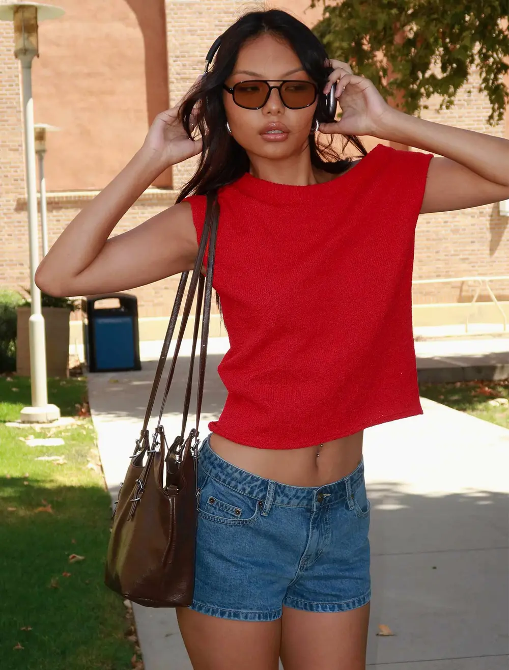 Dreamful Low Rise Mini Denim Shorts Mid Blue Wash