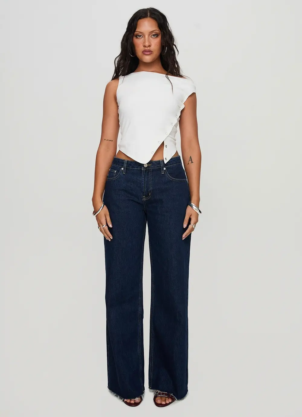 Darla Low Rise Straight Leg Jean Dark Blue Wash