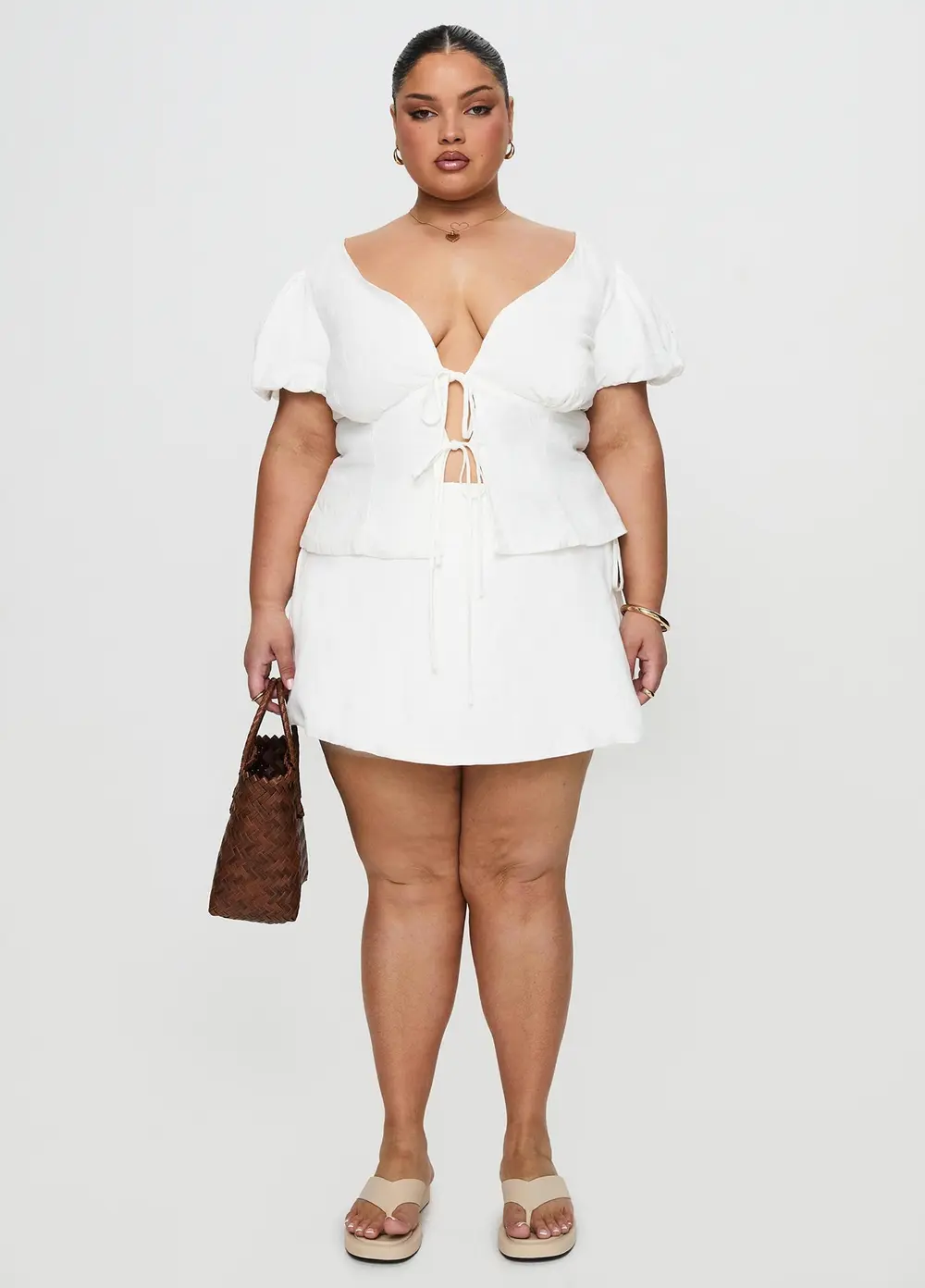 Gulliver Tie Side Mini Skort White Curve