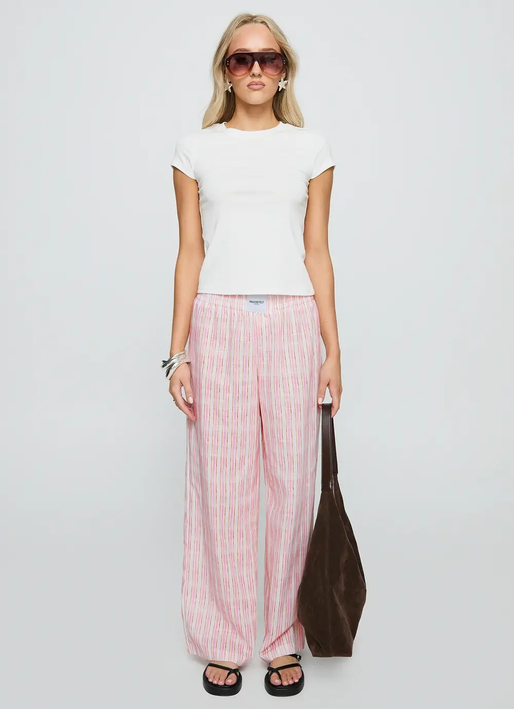 Beach House Pants Pink Stripe