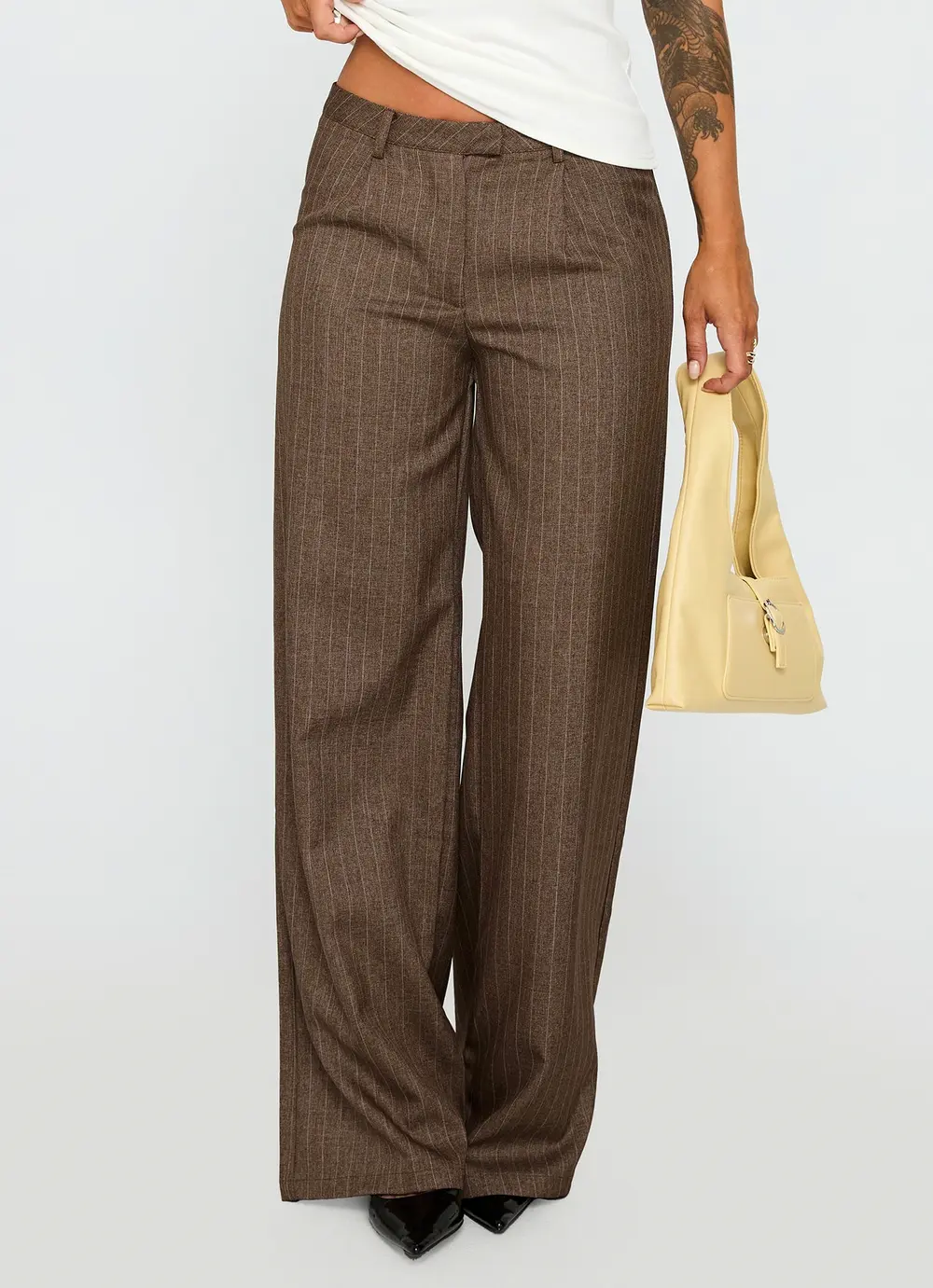 Broadcast Pants Beige Pinstripe