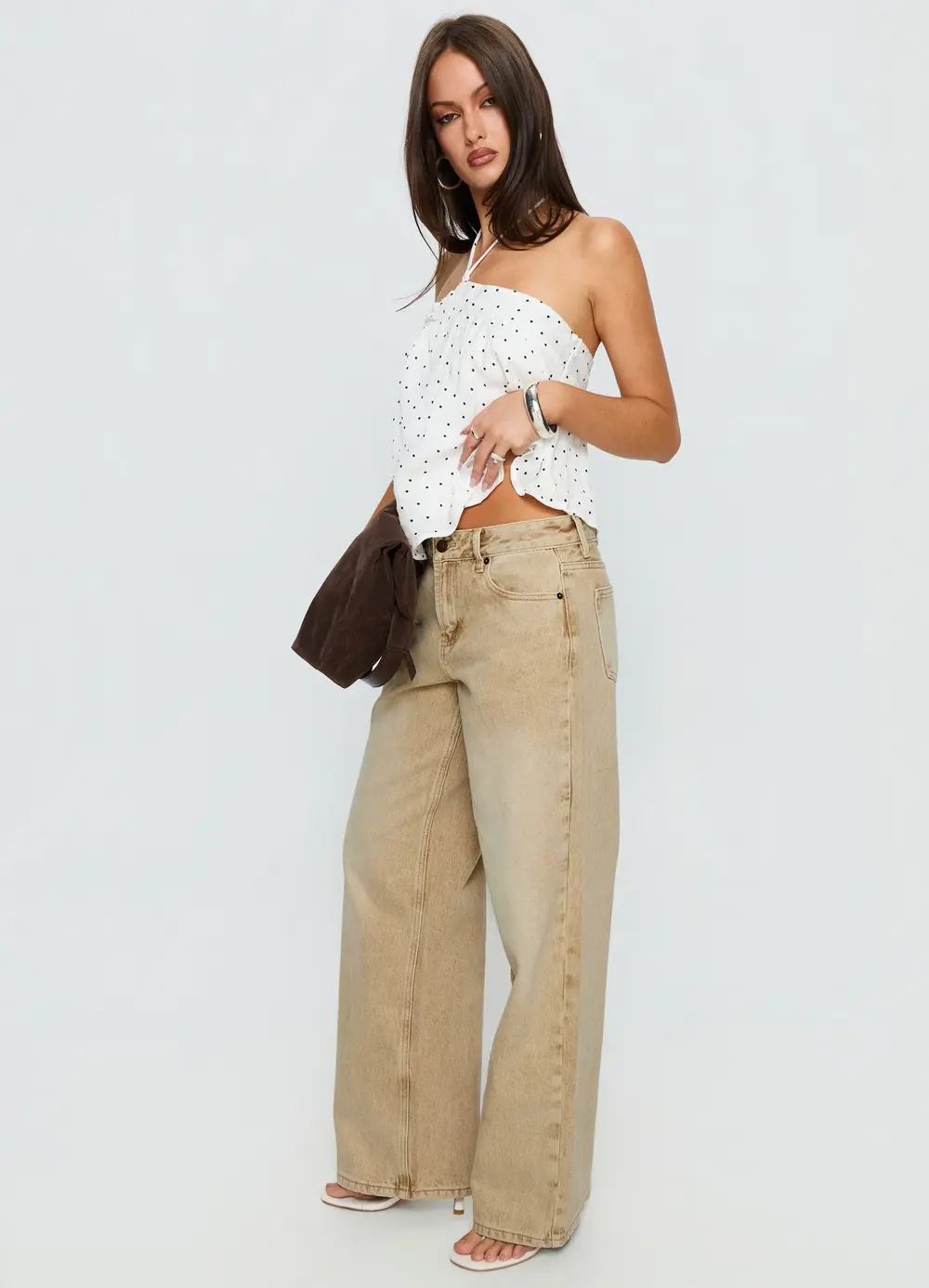 Serenitia Mid Rise Relaxed Jeans Sandy Brown Wash