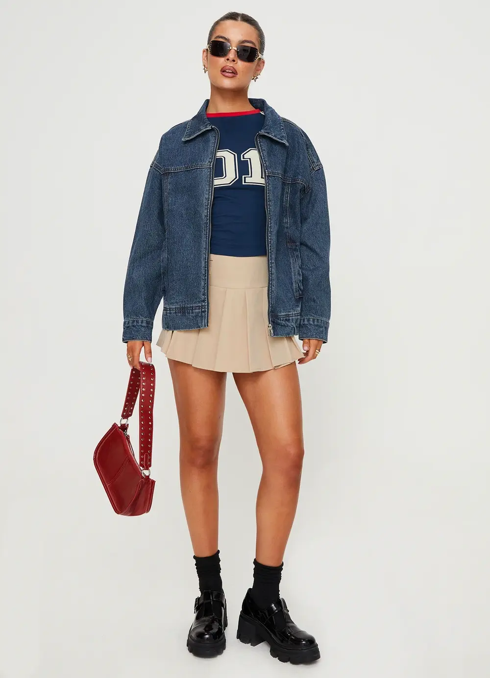 Goldsmith Denim Bomber Jacket Mid Wash