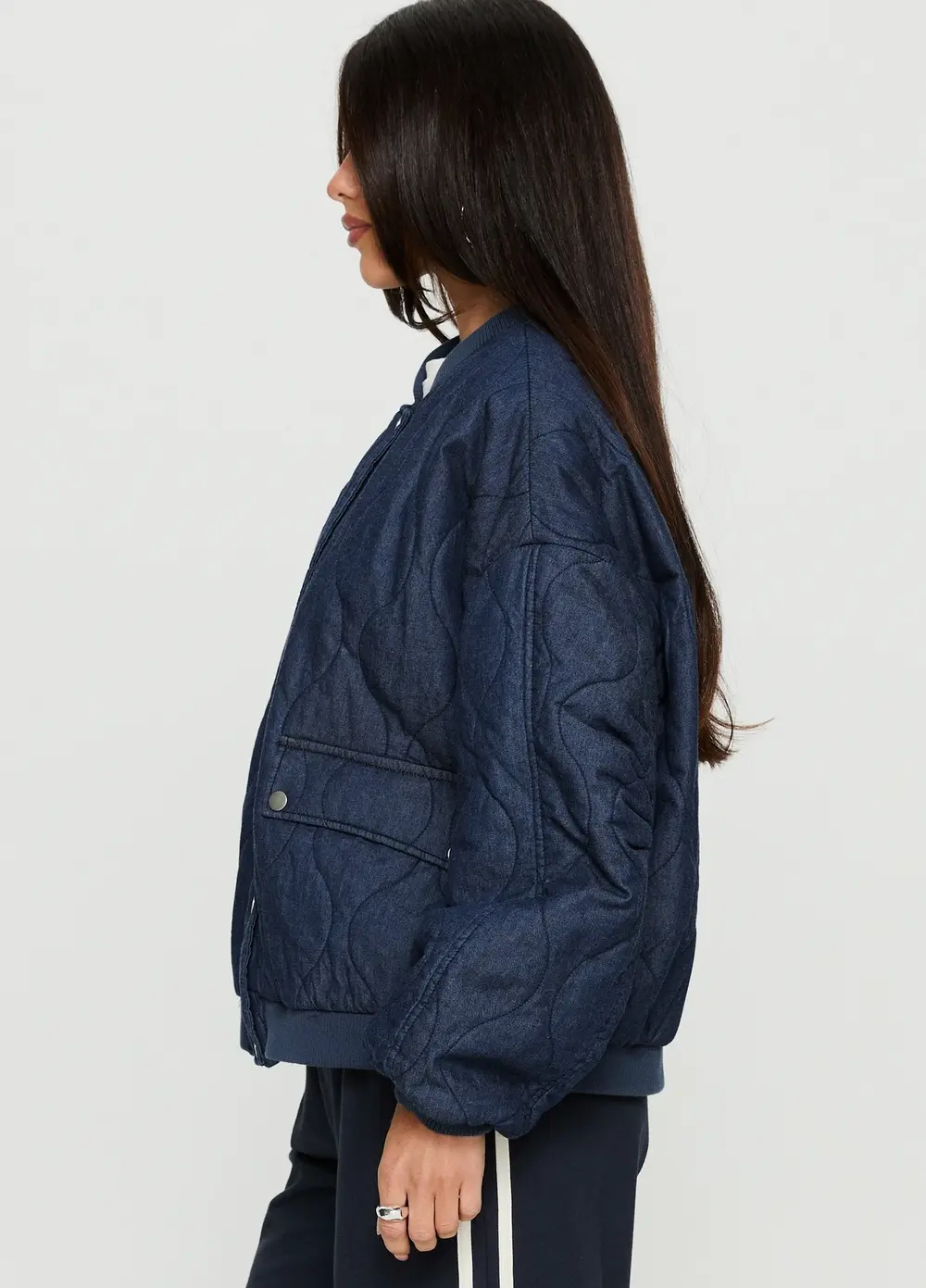 Stick Season Quilted Jacket Navy