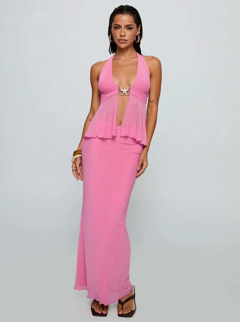De Angelo Maxi Skirt Pink