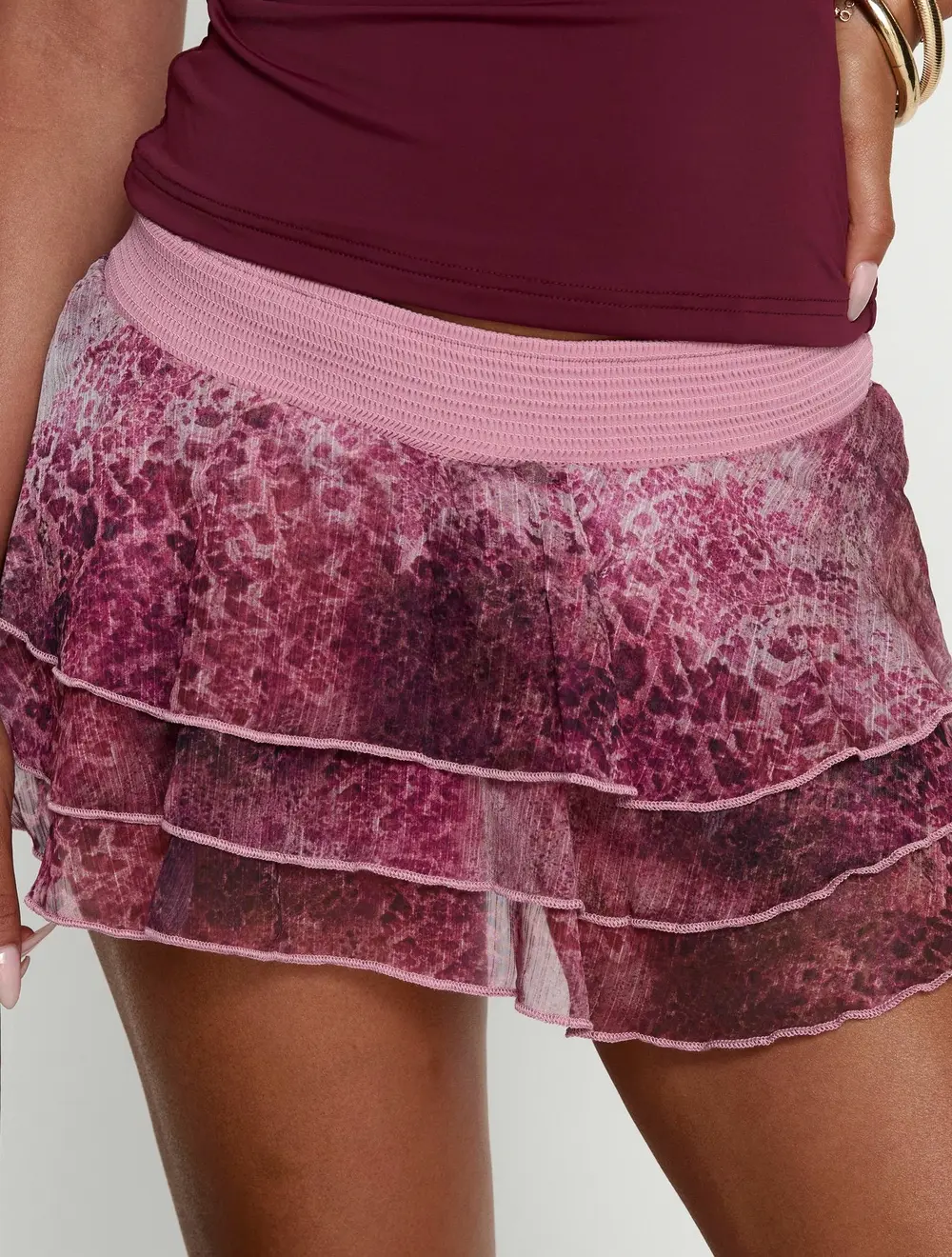 Ready To Party Frill Skort Pink Leopard