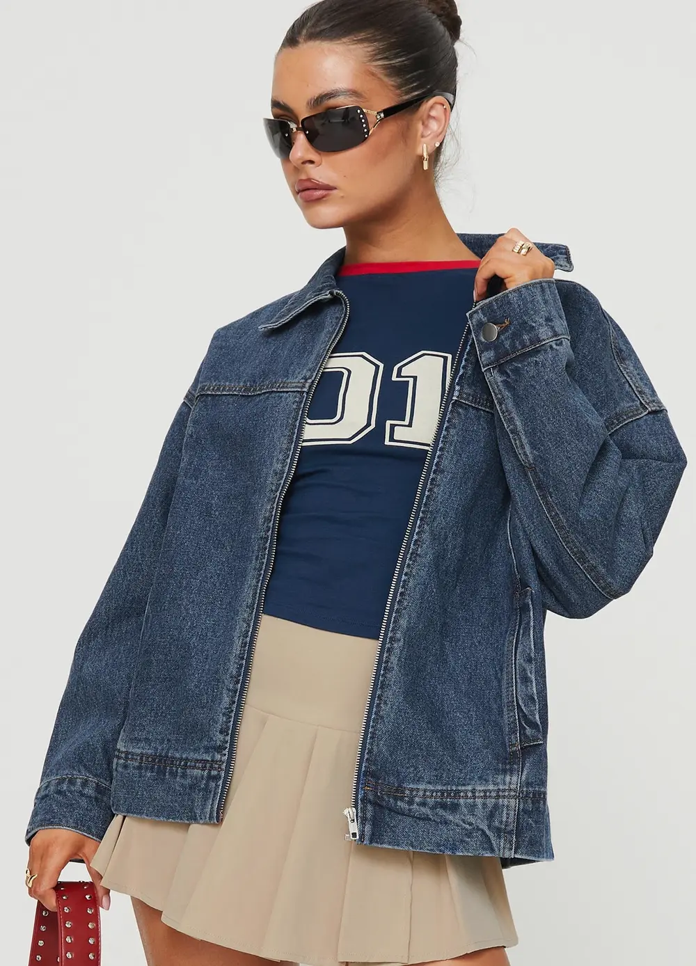 Goldsmith Denim Bomber Jacket Mid Wash